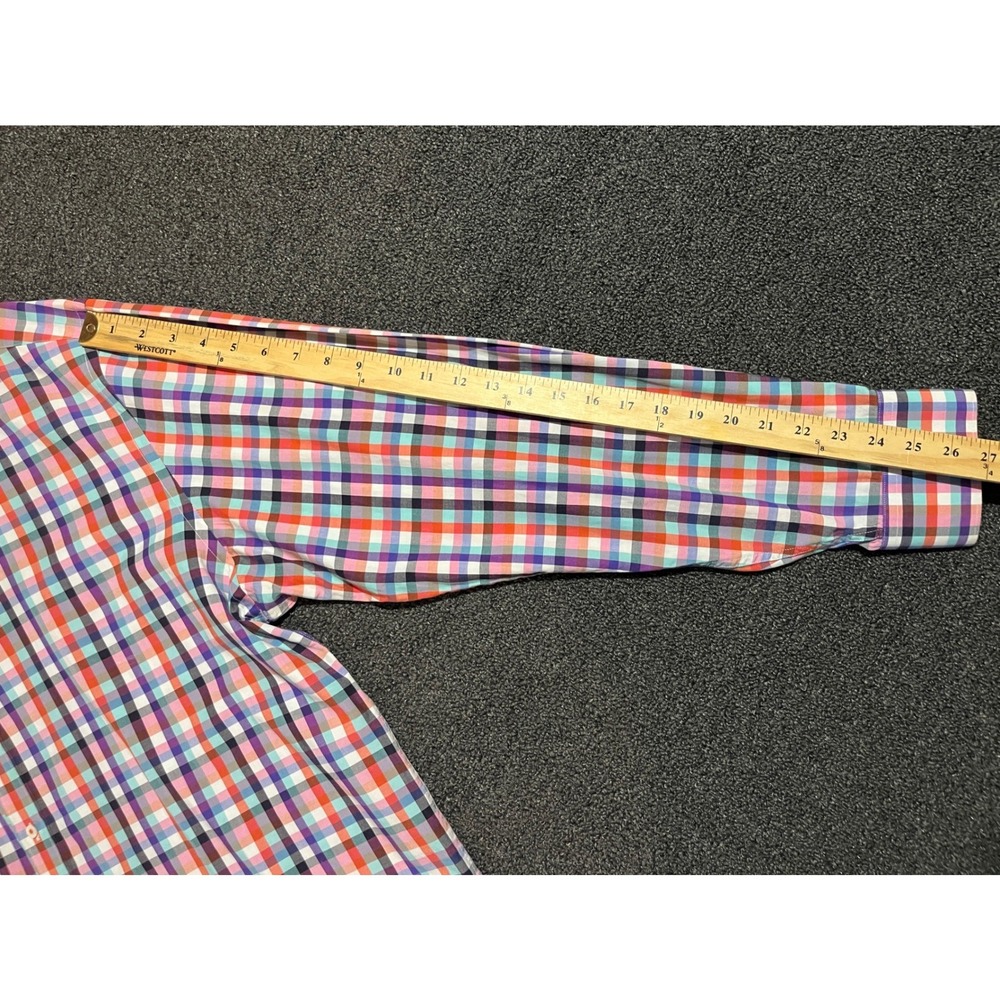 Bugatchi Uomo Mens Classic Fit Multicolor Plaid Long Sleeve Button Down Shirt L - Picture 8 of 11
